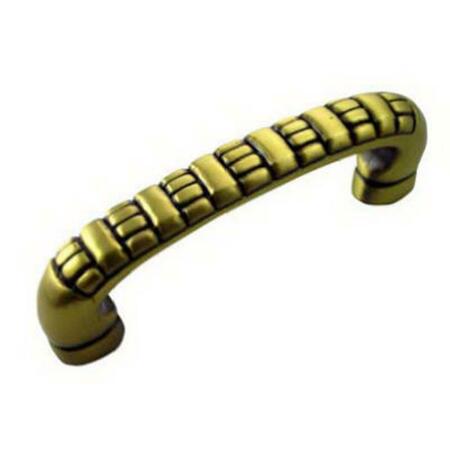 MNG HARDWARE MG-14820 3 in. Satin Antique BrassRibbed Pull 309237
